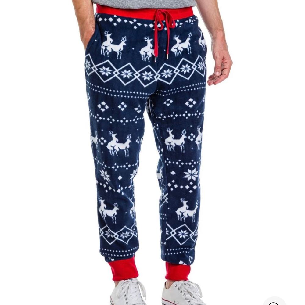Tipsy Elves Reindeer Jogger Pants NEW Men’s XS Pajama Sweatpants
